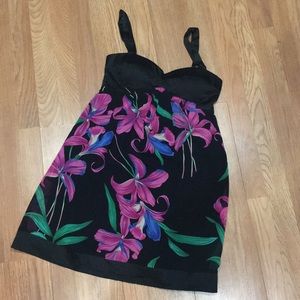 Black floral baby doll dress